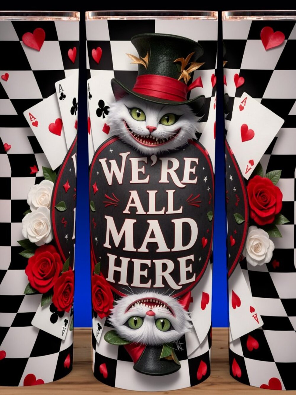 Cheshire Cat We're All Mad Here Stainless Steel Cup Mug Tumbler